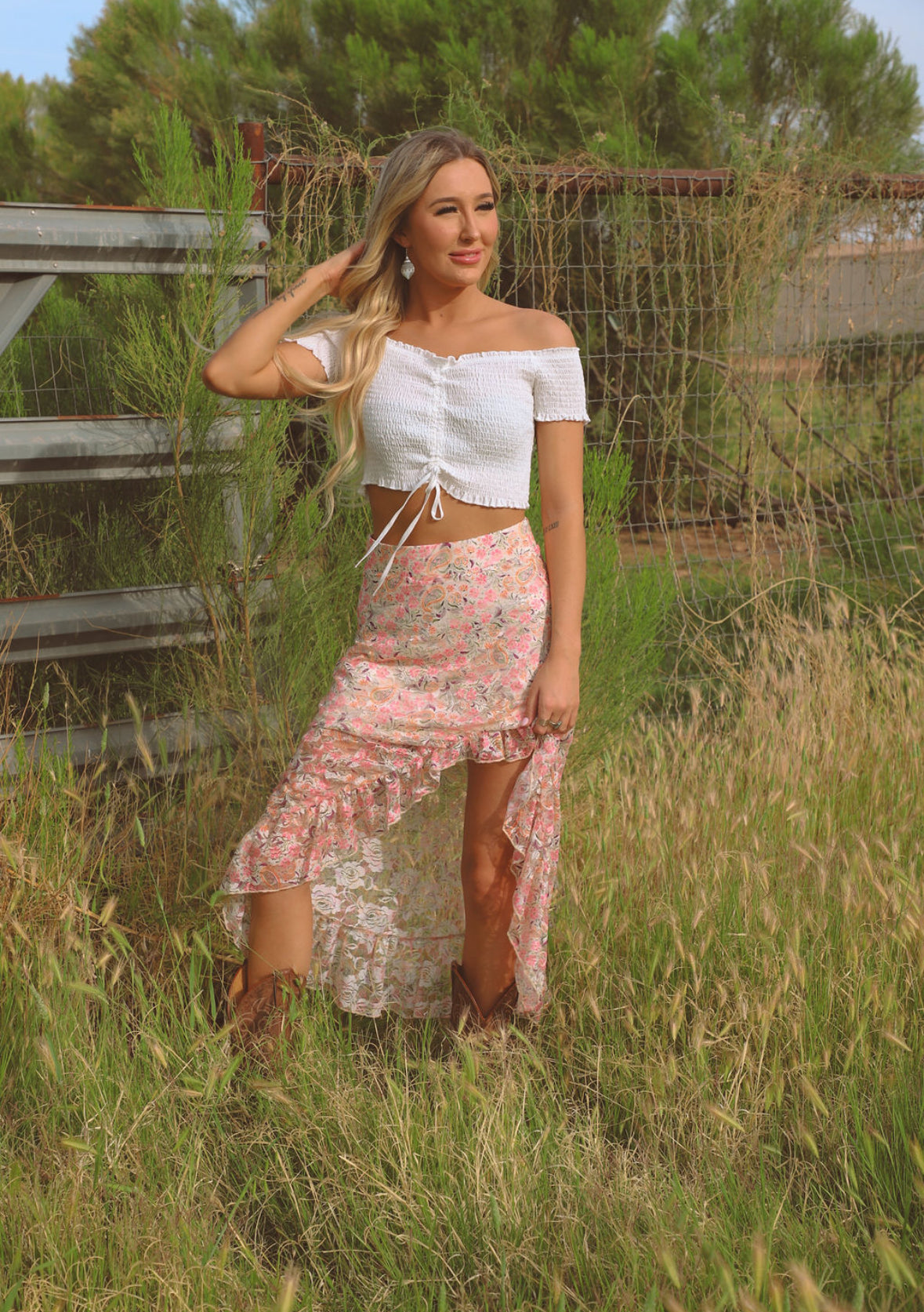 Kenna - Off the Shoulder Tie Top