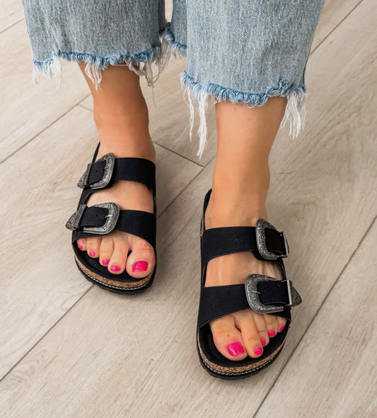 Western Buckle Sandals